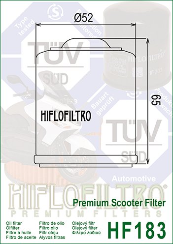 946 125 (2013 - 2015) "hiflo" alyvos filtras hf183 | Hiflofiltro