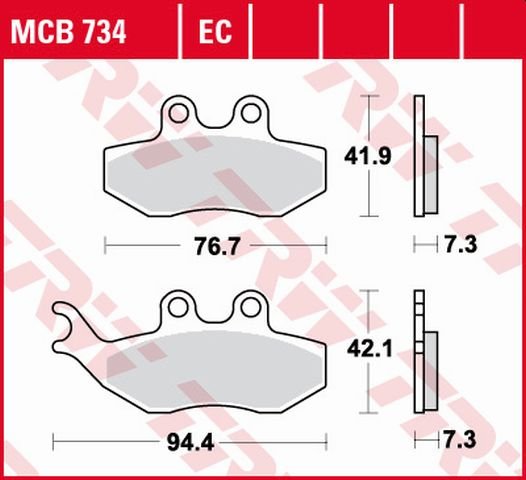 GT 200 L (2004 - 2006) allround organic standard brake pad | TRW